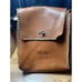 Vintage Missimo AXS All Leather Brown Whip Stitch Y2K BackPack Messenger Bag