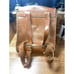Vintage Missimo AXS All Leather Brown Whip Stitch Y2K BackPack Messenger Bag