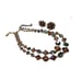 Vintage Tawny Aurora Borealis Necklace and Clip on Earrings