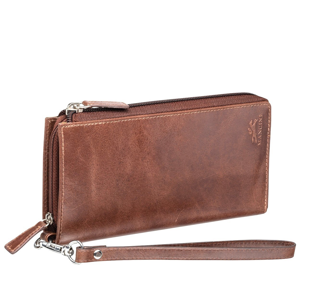 Mancini Men's Casablanca Collection Trifold Wallet, Brown