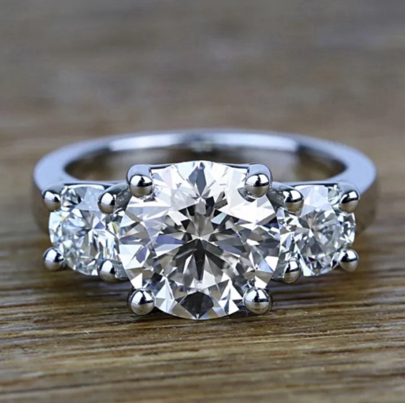 5CT Certified Lab Grown moissanite Diamond Excellent Cut sparkling Ring Size 8