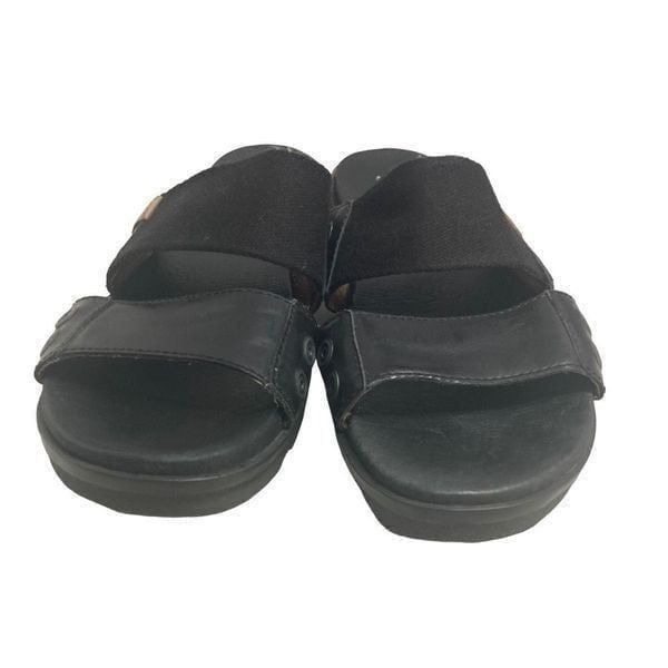 SOREL Women’s Slide Leather Sandals Black Size 7