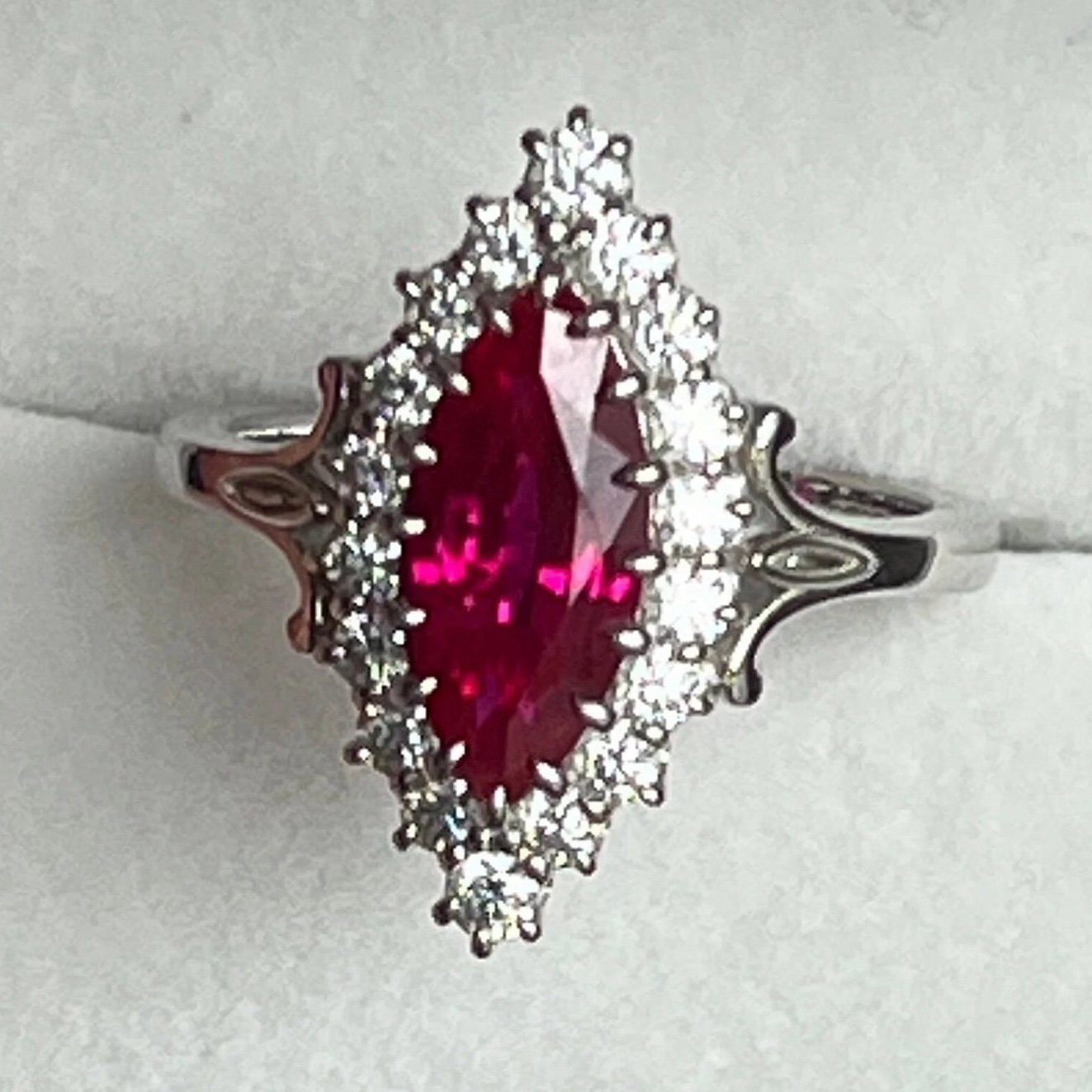 Ruby Moissanite Ring solid 925 certified
