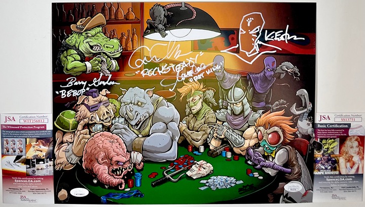 K. Eastman +3 Signed Teenage Mutant Ninja Turtles Villains 11x14 Photo D JSA COA