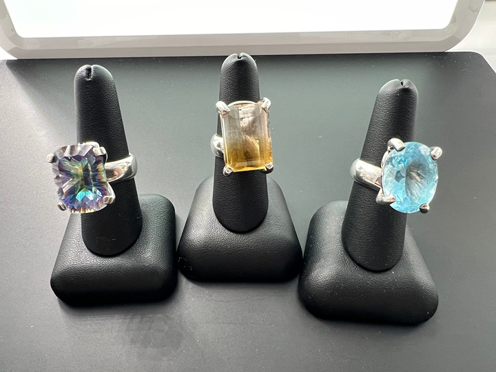 CHARLES ALBERT STERLING SILVER 925 MULTI-GEMSTONE STATEMENT ARTISAN RINGS SZ 7-8