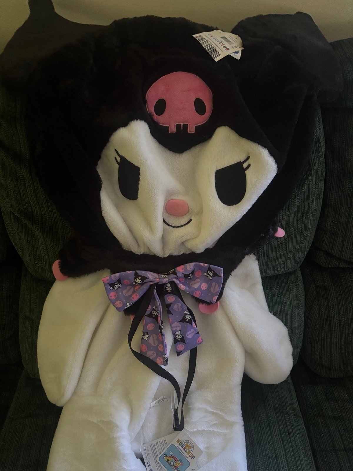 UNSTUFFED Jumbo Kuromi Build a Bear Plush with Bow