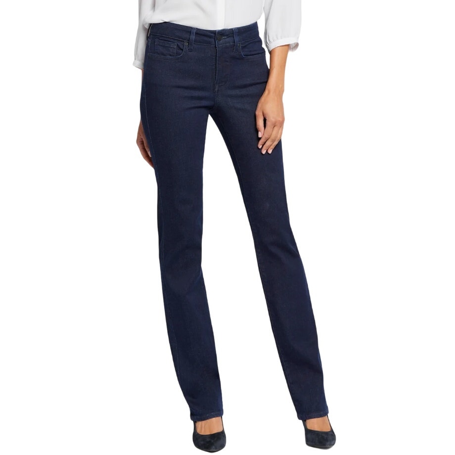 NYDJ Marilyn High Rise Straight Jeans in Rinse, Size 12