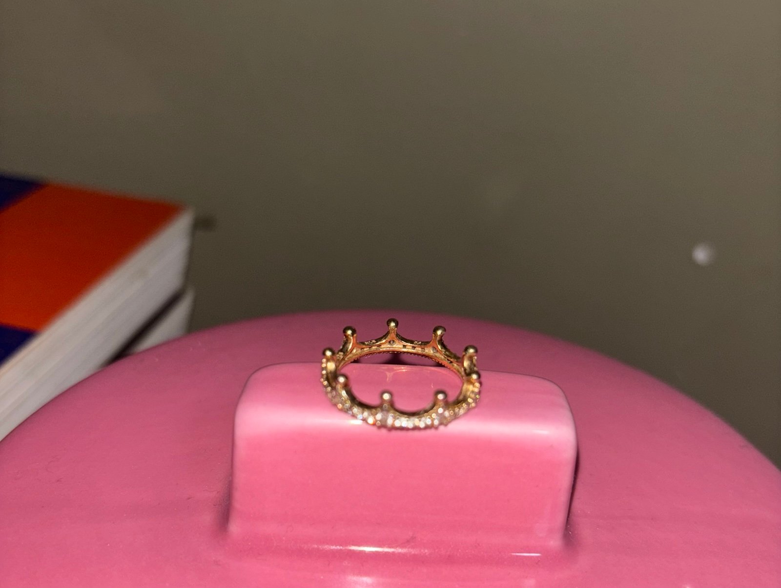 PANDORA Gold Princess Crown Ring Size 7