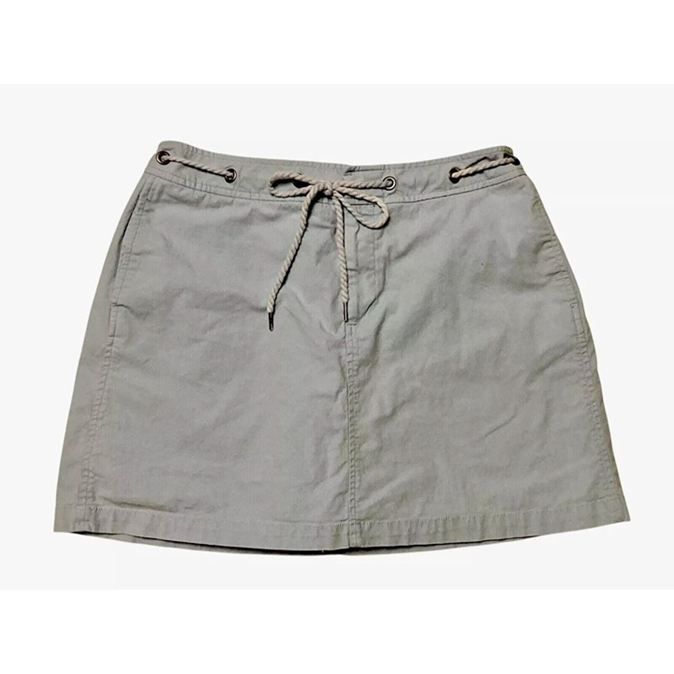 Dockers Light Blue Skort Size 8 Cotton Stretch Drawstring Waist Skirt and Shorts