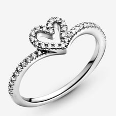 Brilliant Wishbone Heart Ring Sterling PANDORA NEW WITH TAG