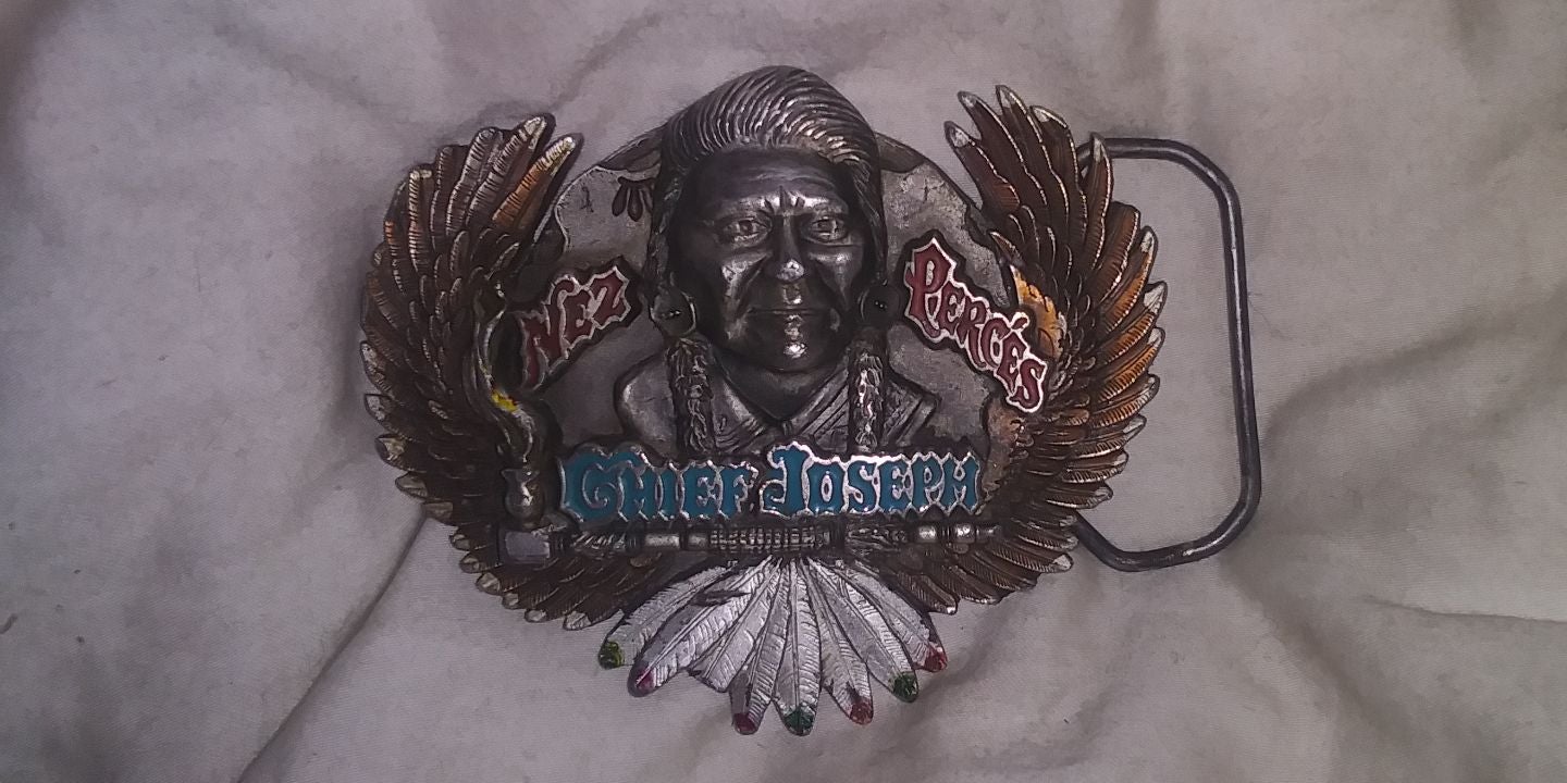 Vintage Chief Joseph Nez Percés belt buckle