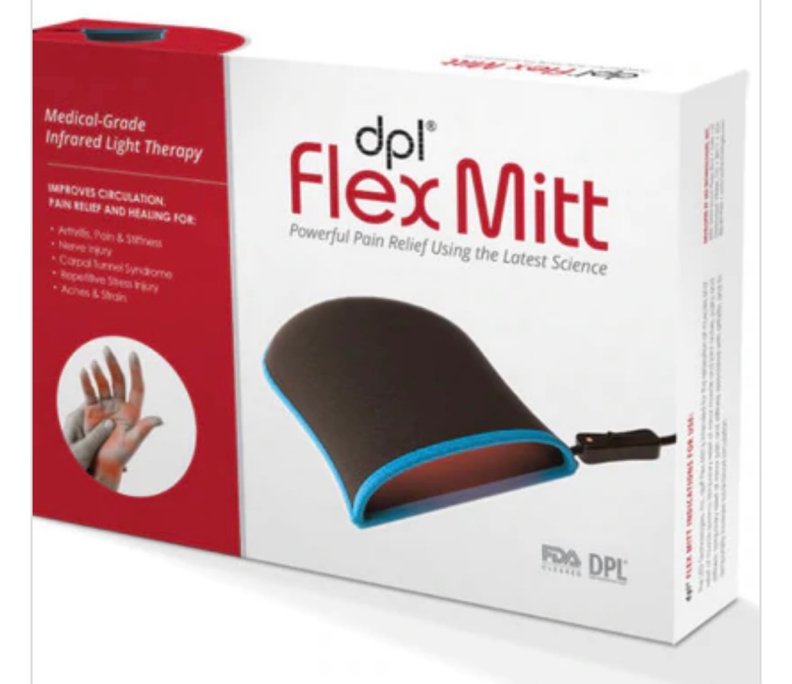 dpl Flex Mitt hand exercise, injury & arthritis infrared healing therapy