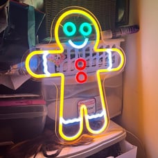 Gingerbread Man Neon Sign for Wall Decor Christmas Neon Signs for Bedroom