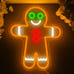 Gingerbread Man Neon Sign for Wall Decor Christmas Neon Signs for Bedroom