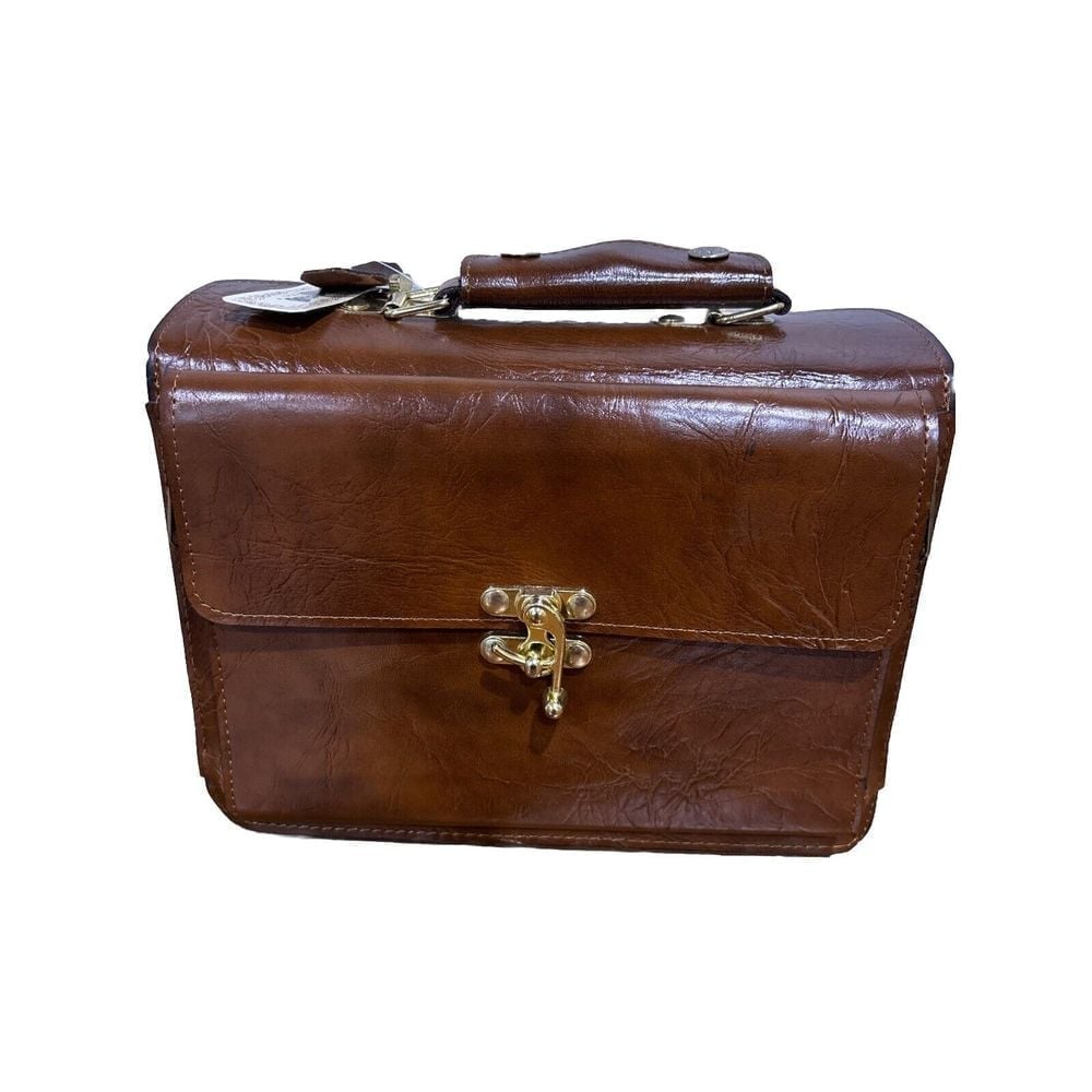 Vintage Euro Club Sebastian Piatto Brown Leather Bag Purse Pouch Crossbody NWT