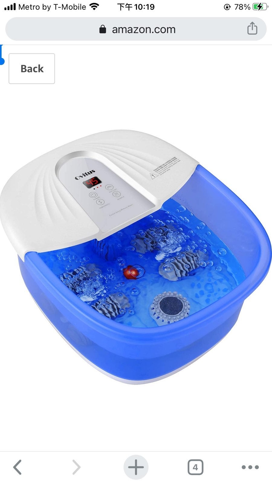 Foot Spa Bath Massager with Heat,