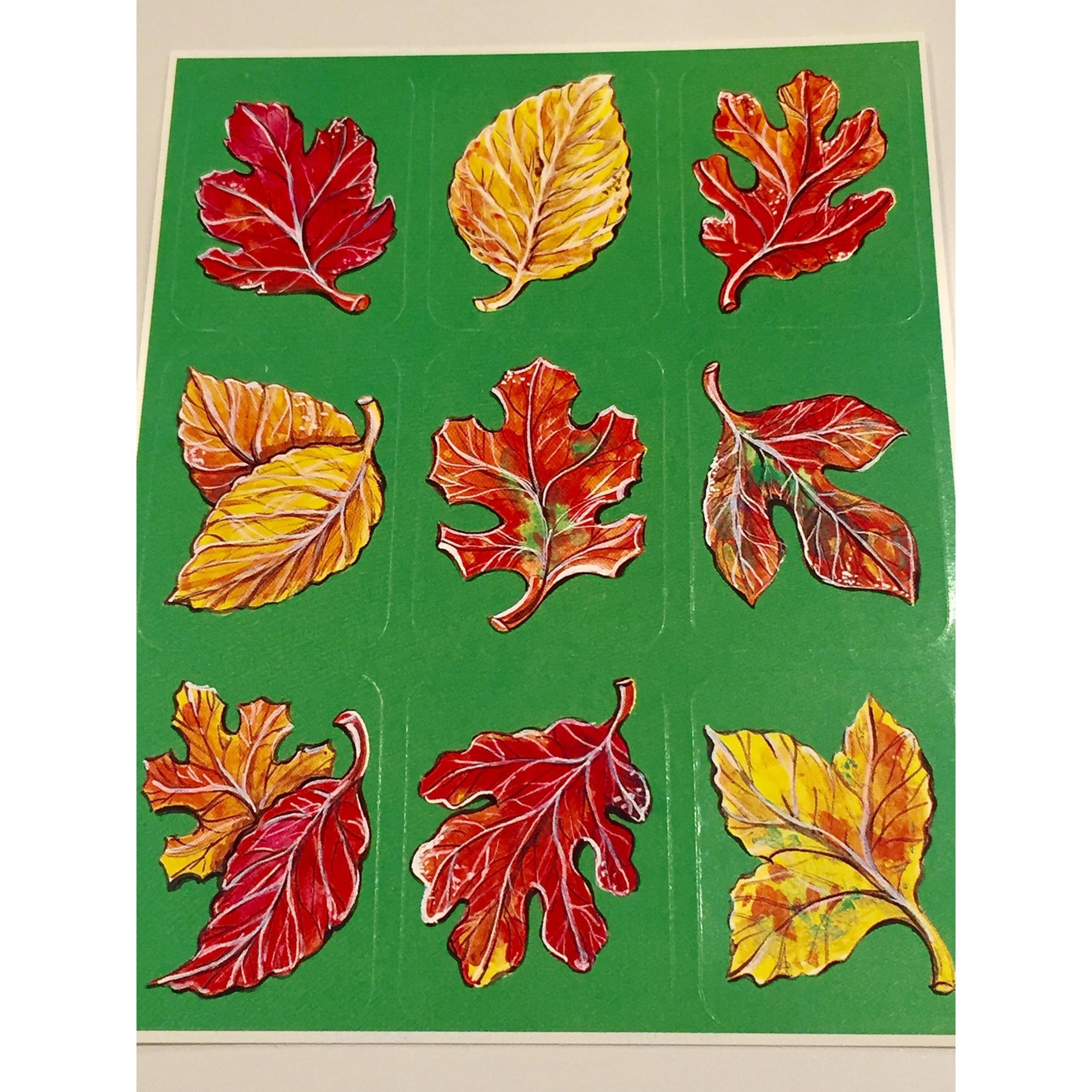Fall Leaves Squares Vintage Single Sticker Sheet 1980's Sticker Collecting Hallm