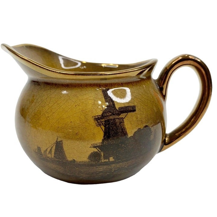 Vintage Ridgways Royal Vistas Ware 3 Creamer Windmill Landscape Brown