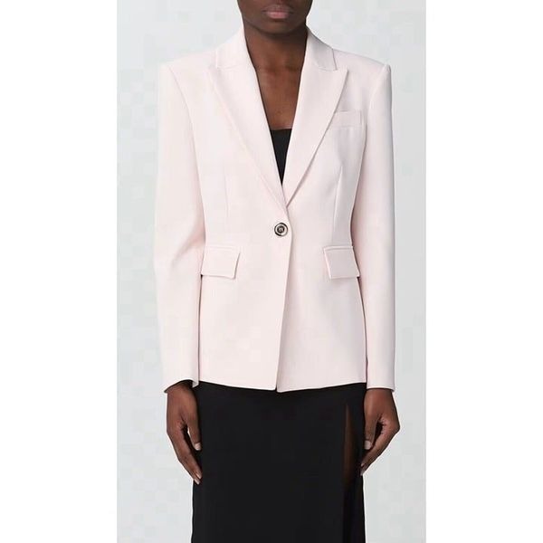 Pinko Womens Solid Light Pink Long Sleeve Blazer Jacket IT 46 US 10 Medium
