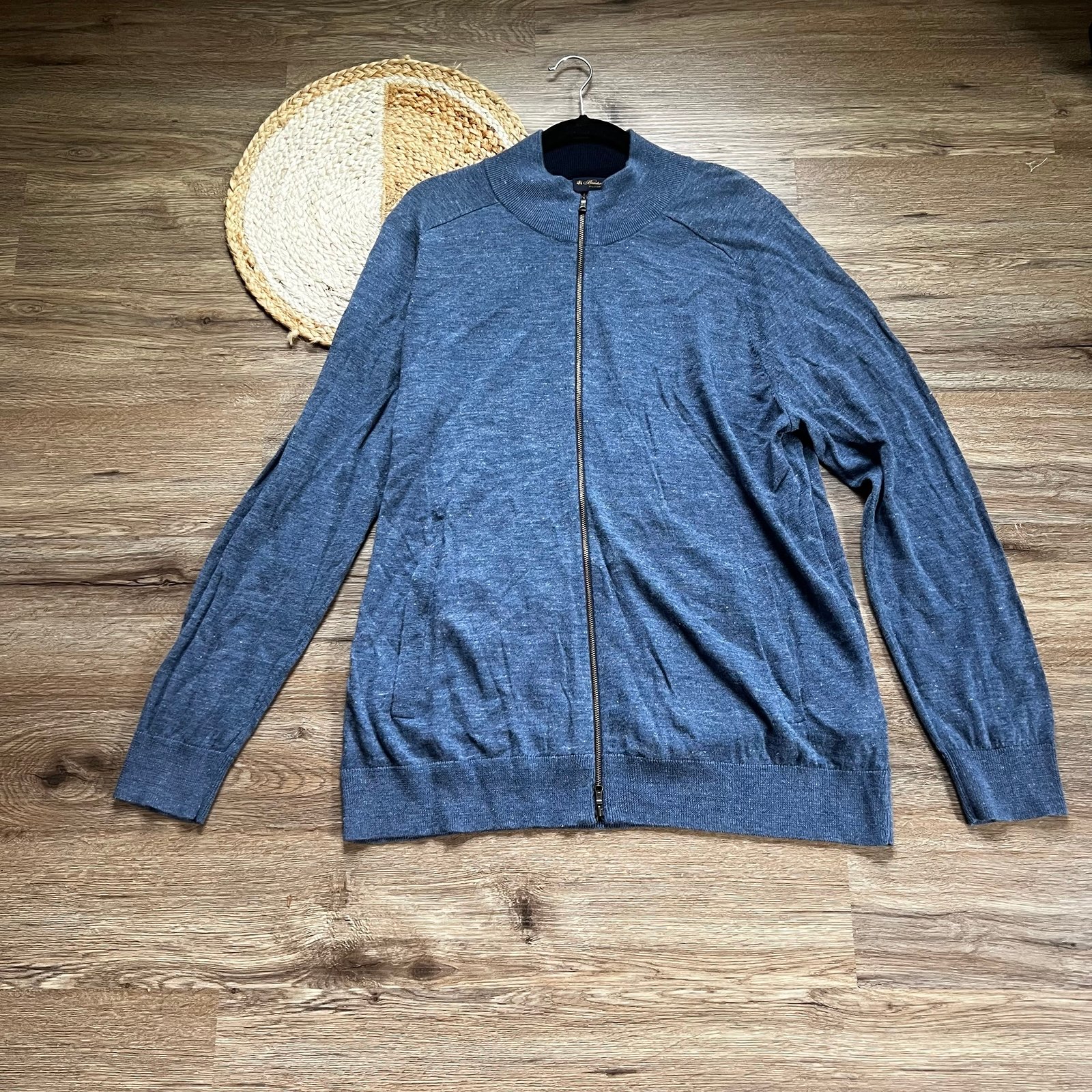 BROOKS BROTHERS Italian Yarn Full Zip Front Mens Cardigan