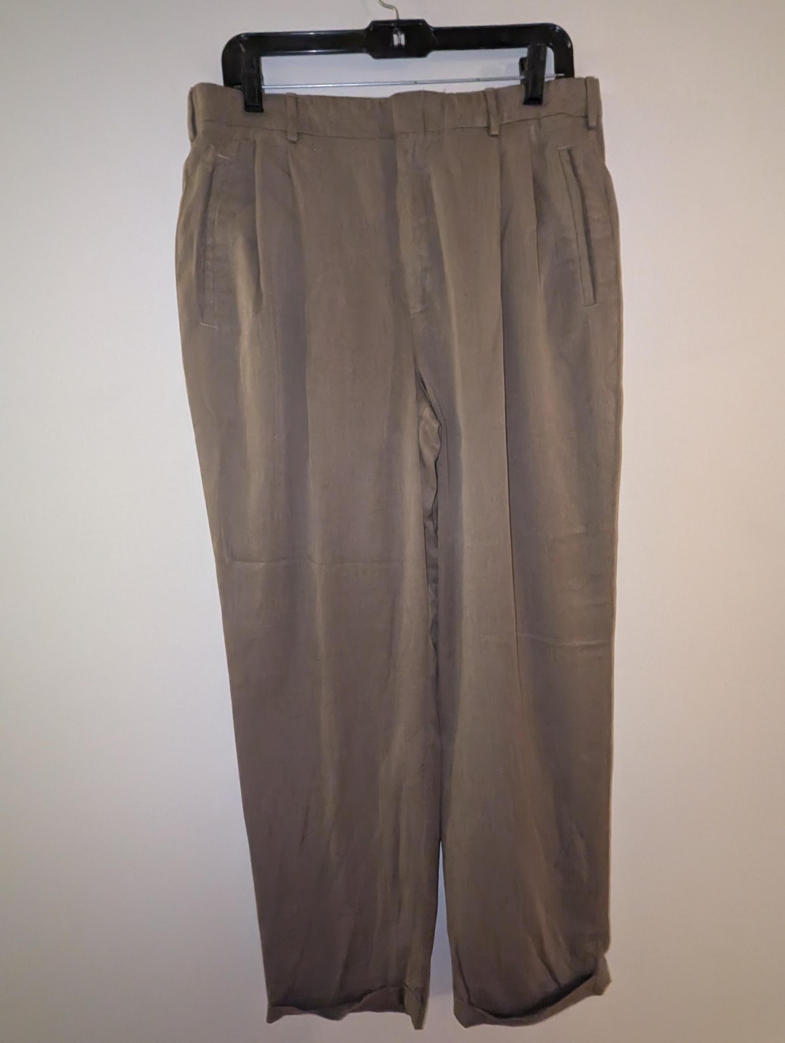 Savane Brown Mens Pants Cuffed at Ankle 34 x 32