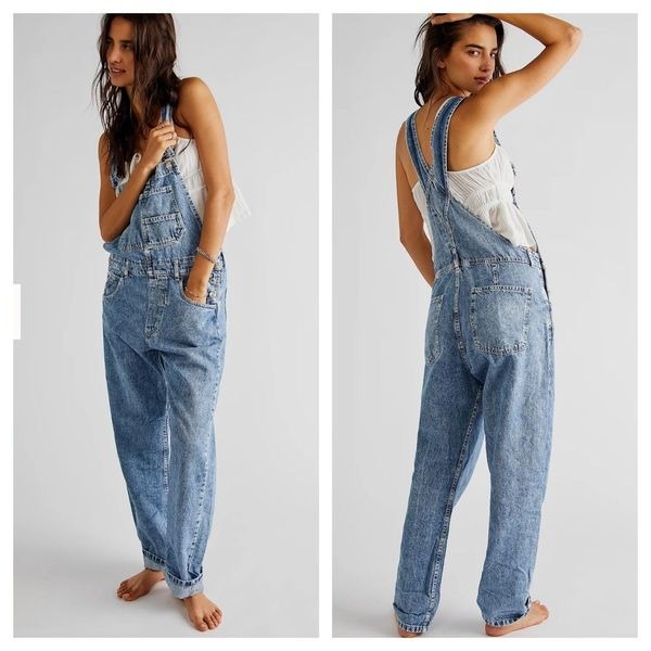 Free People Ziggy Denim Overall jumpsuit Size XS powder blue