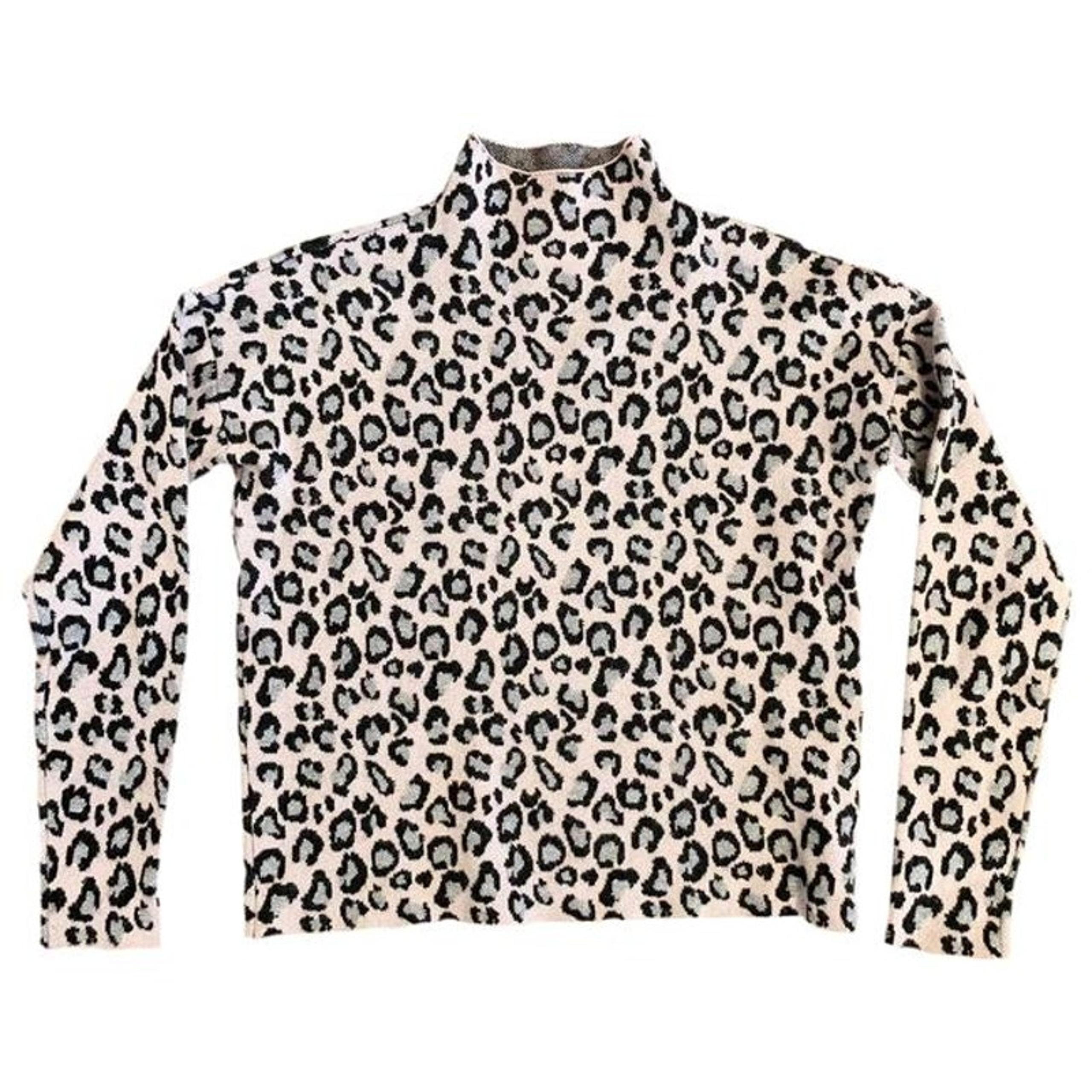 Pink Leopard print turtleneck sweaters women's size S