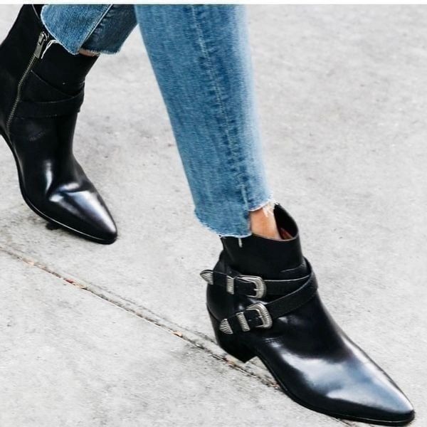 Frye Ray Western Shootie Leather Ankle Bootie Boots