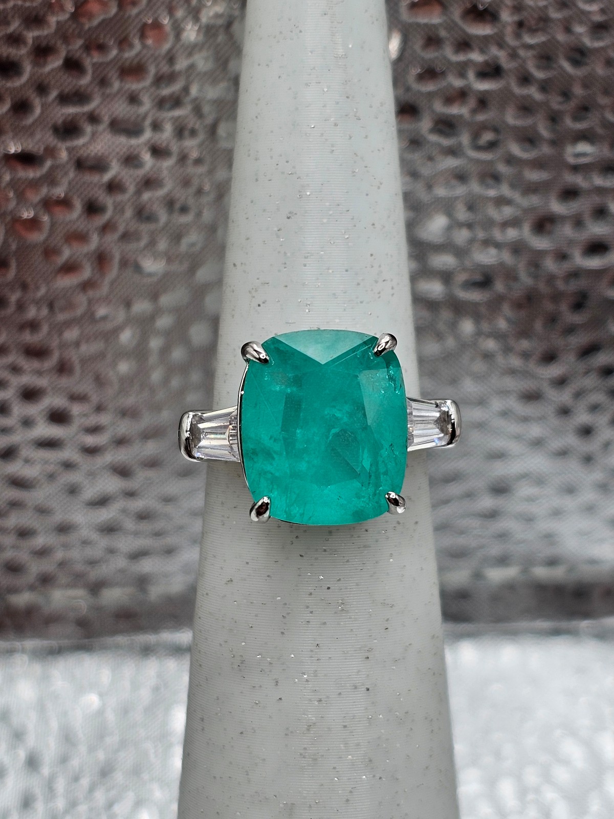 Bomb Party Ring Size 7 RG62429 Blue Argonite Rhodium Plating