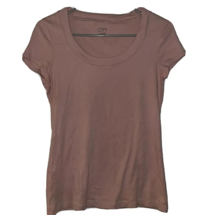 Ann Taylor LOFT 100% Cotton Nude Tee