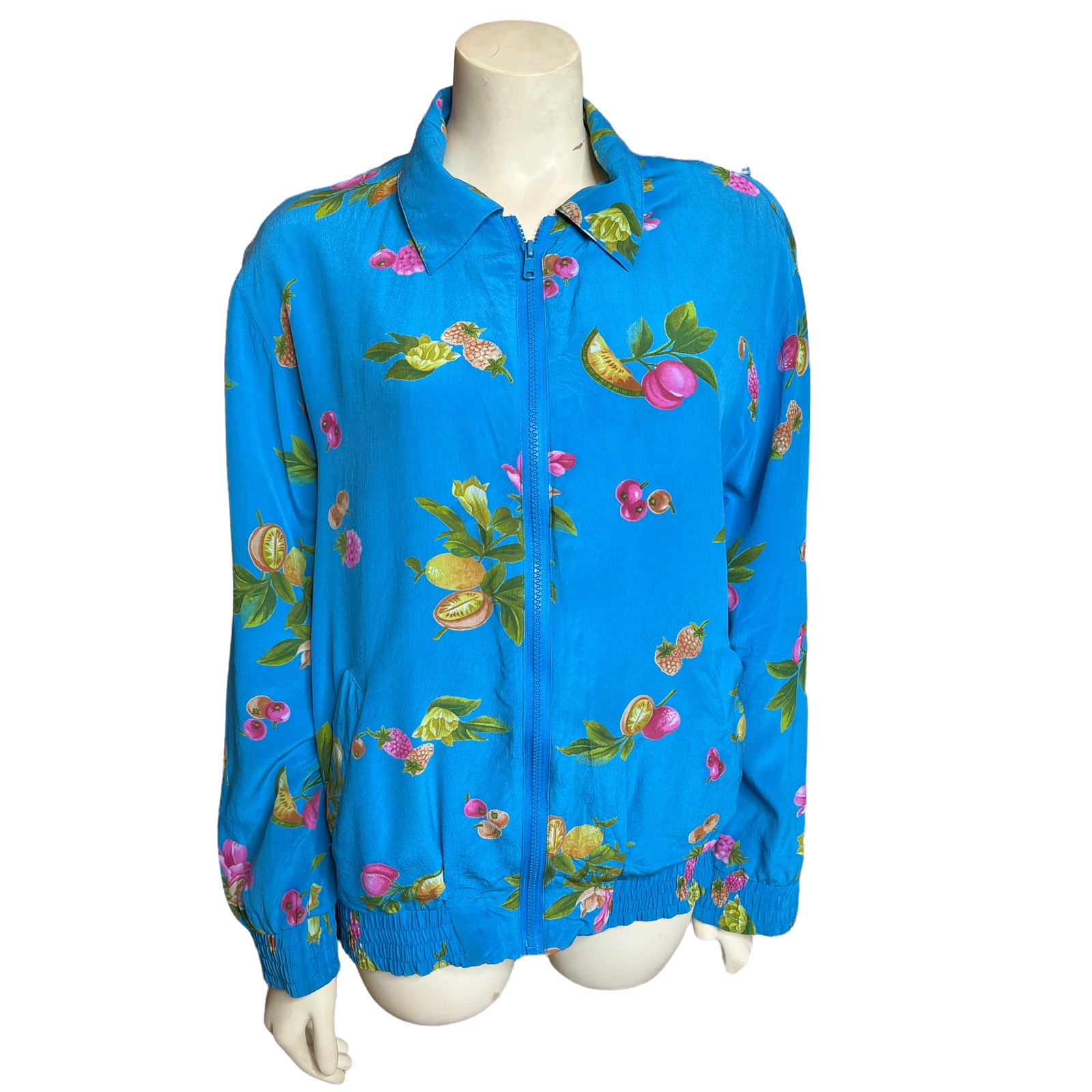 Vintage Alfred Dunner Tropical Fruit Silk Jacket