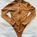 NWOT Skims Swim Zip Front Long Sleeve One Piece - Almond Size Medium