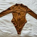 NWOT Skims Swim Zip Front Long Sleeve One Piece - Almond Size Medium