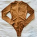 NWOT Skims Swim Zip Front Long Sleeve One Piece - Almond Size Medium