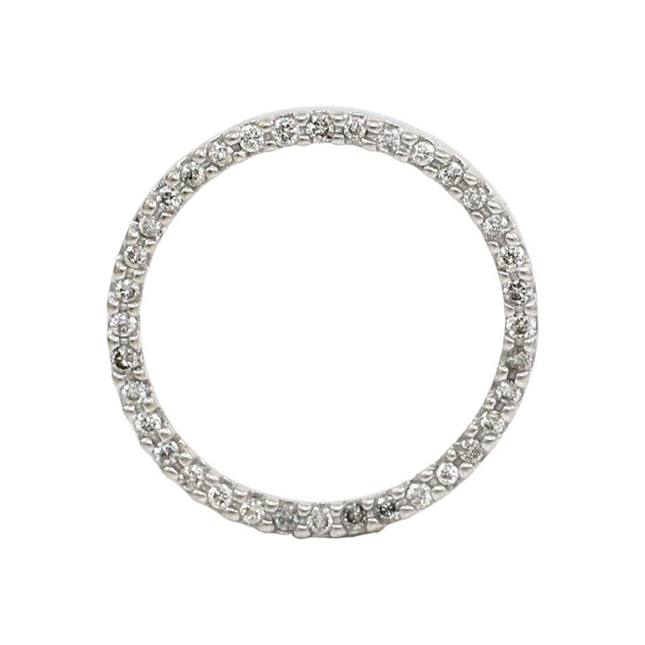 Solid 10K White Gold 0.33 TCW Natural Diamond Eternity Pendant