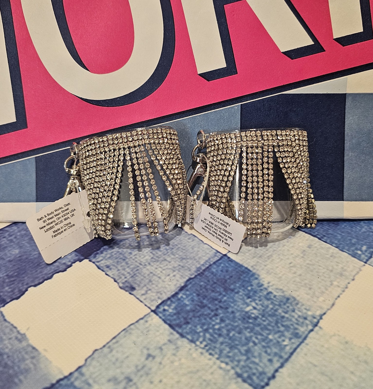 Silver diamond pocketbac holder clips from bath and body works x2