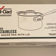 NEW ALL-CLAD D5 Stainless Brushed 5-ply Bonded Cookware, Sauce Pan w/lid 4 Quart