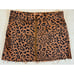 Free People We the Free Denim Skirt Zip It Up Brown Raw Hem Animal Print Mini 29