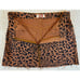 Free People We the Free Denim Skirt Zip It Up Brown Raw Hem Animal Print Mini 29