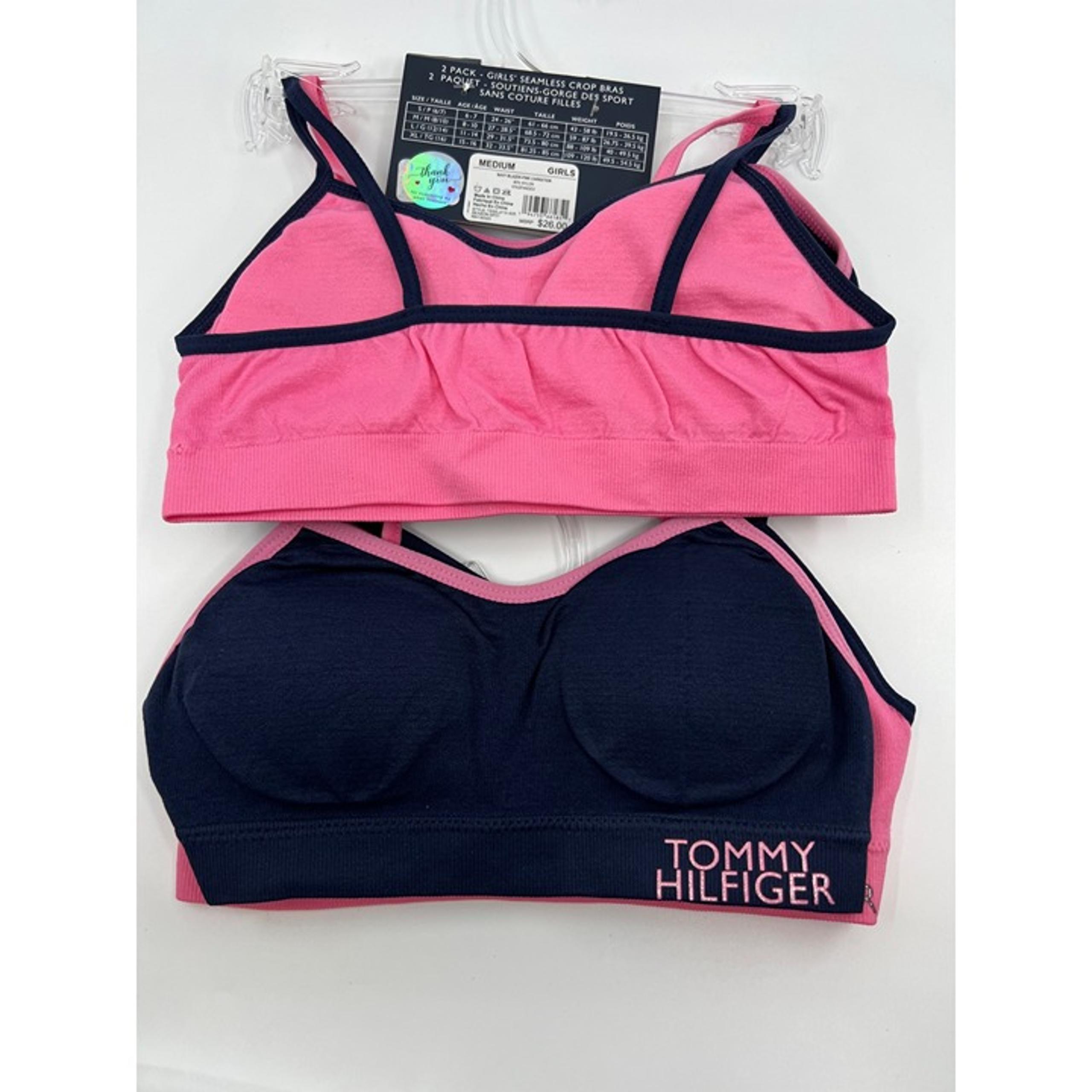 NWT Girl’s Tommy Hilfiger Seamless Crop Bras Set of 2 Size Medium 8-10