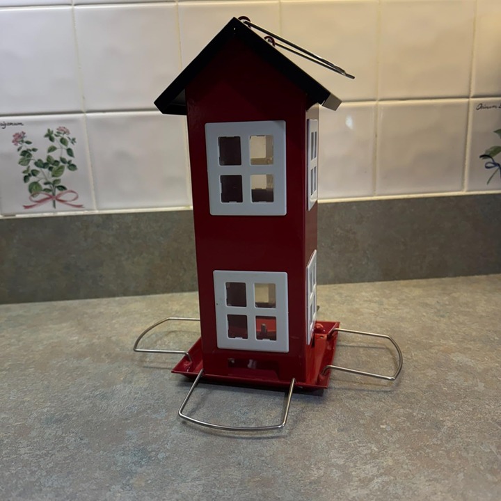Veehoo Bird House Feeders for Outdoors Hanging-Metal Wild Bird House Feeders wit