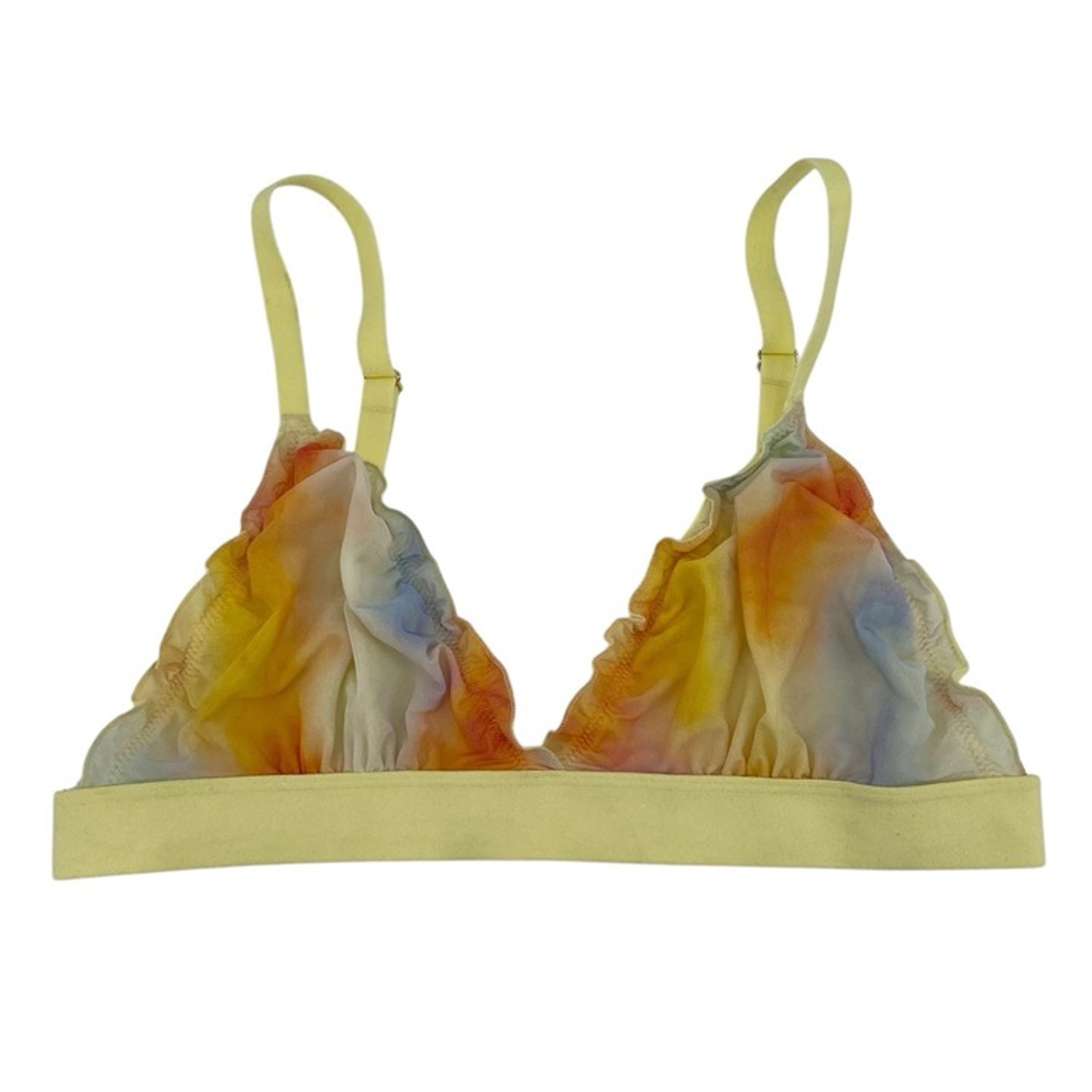 DIANE VON FURSTENBERG For Target Size M Bralette Yellow Lace Ruffles