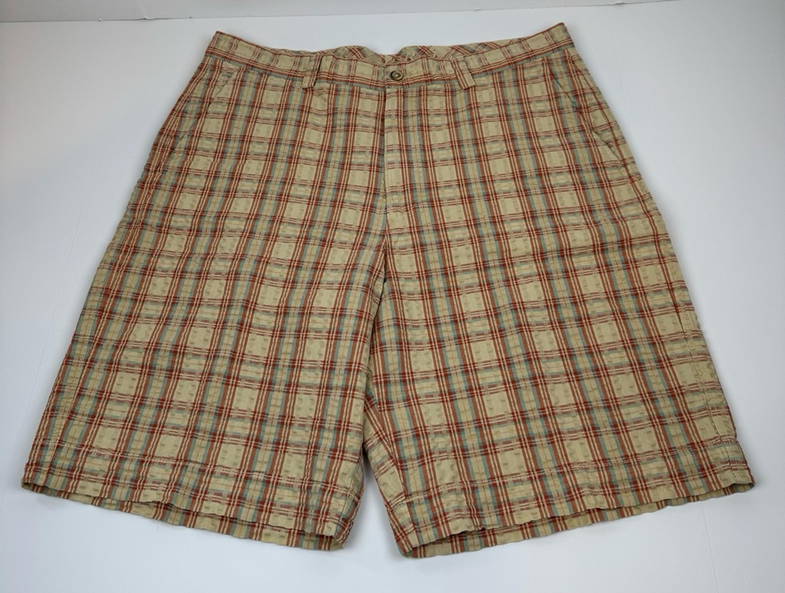 Tommy Bahama Shorts Men’s 36 Plaid Cotton Bermuda Unlined Casual Travel Work Dad