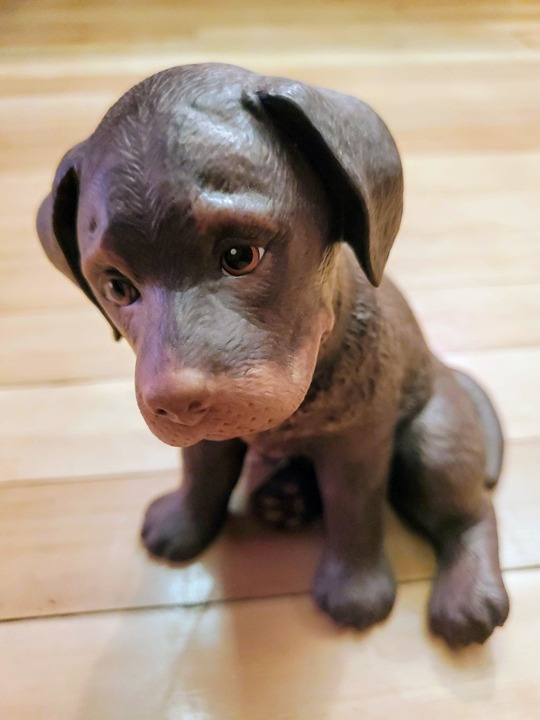 Figurine, Vintage, Lenox Puppies-Chocolate Labrador-2003