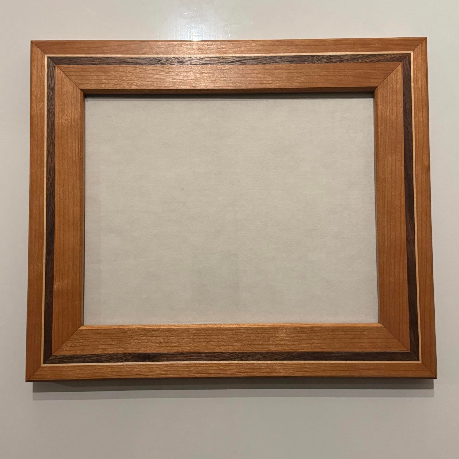 Handmade Wood Inlay Frame with Stand and Hand Stitched Covering