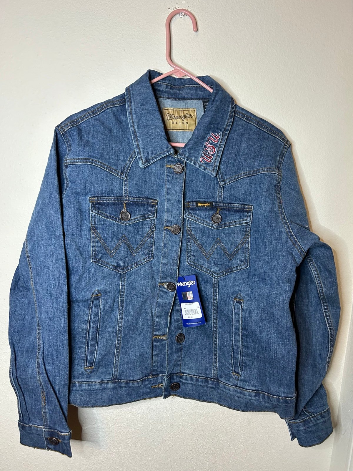Wrangler Retro Washington State University Blue Jean Jacket Women XXL