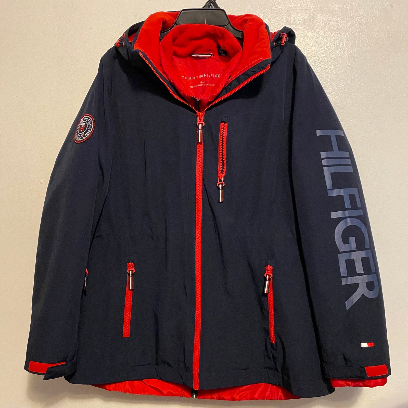 Tommy Hilfiger 3-in-1 MultiColor Women’s Large Jacket Snap Full Zip Hooded