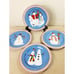 Oneida Sakura Snowman Salad Plate 8 Christmas Debbie Mumm Blue x4 Holiday