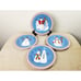 Oneida Sakura Snowman Salad Plate 8 Christmas Debbie Mumm Blue x4 Holiday