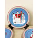 Oneida Sakura Snowman Salad Plate 8 Christmas Debbie Mumm Blue x4 Holiday